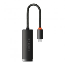 Переходник USB(m) - RJ45(f) Baseus WKQX000201 Ethernet, 1 Type-C выход, 100 Мбит/с, цвет: чёрный
