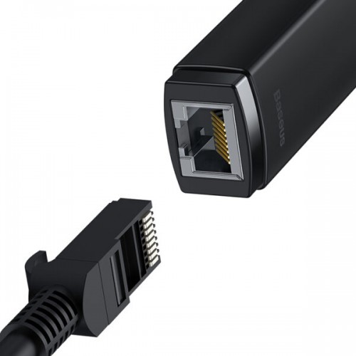 Переходник USB(m) - RJ45(f) Baseus WKQX000201, 100 Мбит/с, чёрный
