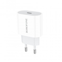 Блок питания сетевой 1 Type-C Borofone BA61A, Origin, 2100mA, PD, цвет: белый
