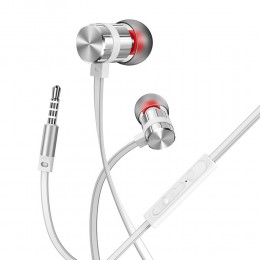 Наушники внутриканальные Borofone BM48, ACOUSTIC, 1.2 м, цвет: серебряный
