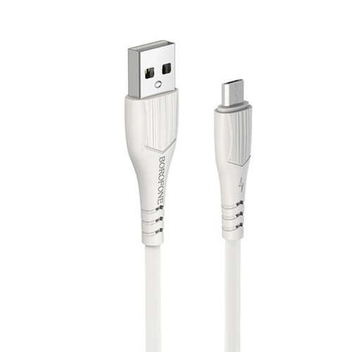 Кабель USB - микро USB Borofone BX37 Wieldy, 1.0м, круглый, 2.4A, цвет: белый