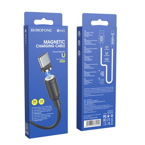 Кабель USB - Type-C Borofone BX41, 1.0м, 3.0A, цвет: чёрный