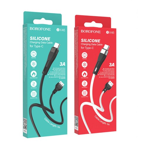 Кабель USB Type-C Borofone BX46 Rush 1.0м 3.0А, чёрный
