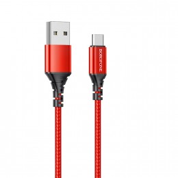 Кабель USB - микро USB Borofone BX54 Ultra bright, 1.0м, 2.4A, цвет: красный, не упакован