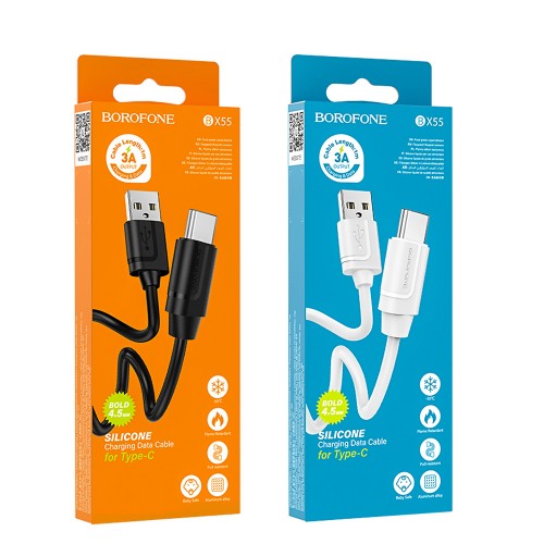 Кабель USB Type-C Borofone BX55 HARMONY 1.0м, 2.4A, белый

