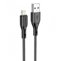 Кабель USB - 8 pin Borofone BX66 Wide, 1.0м, 2.4A, цвет: чёрный