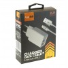 Блок питания сетевой 2 USB FaisON C-17, Square, 2400mA, кабель 8 pin, 1.0 м, цвет: белый