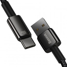 Кабель USB - Type-C Baseus Tungsten Gold, 2.0м, 3.0A, 100Вт, QC3.0, цвет: чёрный