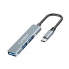 USB-концентратор Earldom ET-HUB10, 3 гнезда, 3хUSB3.0, цвет: серебряный