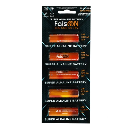 Батарейка AA FaisON LR6-5BL Super Alkaline, 1.5B, (5/50/500), (арт.FS-B-1084)