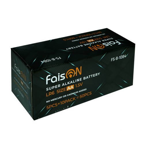 Батарейка AA FaisON LR6-5BL Super Alkaline, 1.5B, (5/50/500), (арт.FS-B-1084)