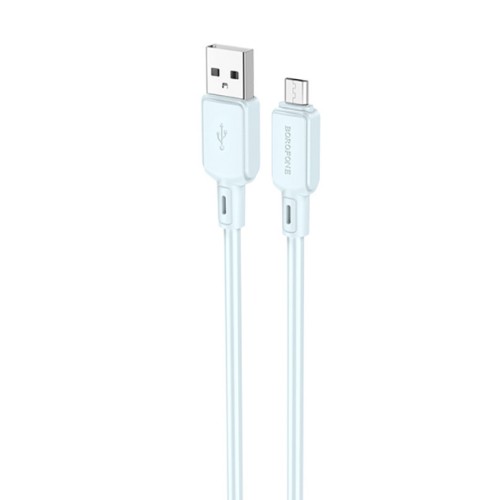 Кабель USB - микро USB Borofone BX94 Crystal Color, 1м, голубой
