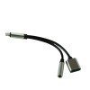 Переходник 8 pin(m) - Jack 3,5mm(f), 8 pin(f), серебряный

