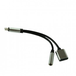 Переходник 8 pin(m) - Jack 3,5mm(f), 8 pin(f) без бренда GL026 , цвет: серебряный
