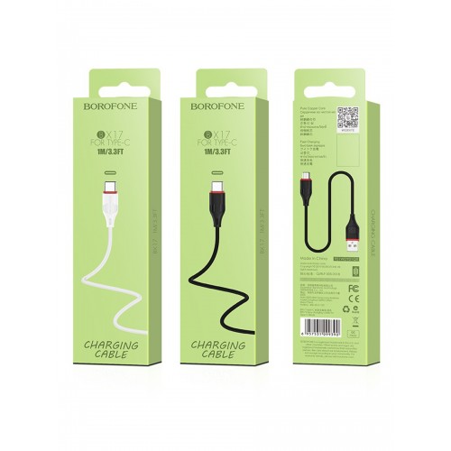 Кабель USB Type-C Borofone BX17 Enjoy, 1м, 3A, чёрный
