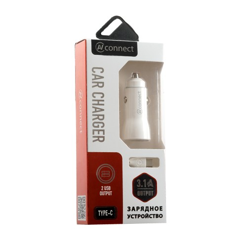 Блок питания автомобильный 2 USB AVconnect CX-23, 3100mA, чёрный
