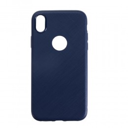 Чехол силиконовый без бренда для APPLE iPhone X/XS, Pixel, цвет: синий, в техпаке

