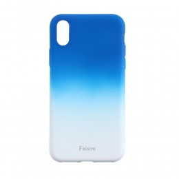 Чехол силиконовый без бренда для APPLE iPhone XS MAX, Gradient, цвет: синий, в техпаке
