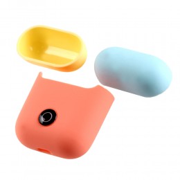 Чехол силиконовый без бренда для APPLE Airpods, DOU-3, цвет: коричневый
