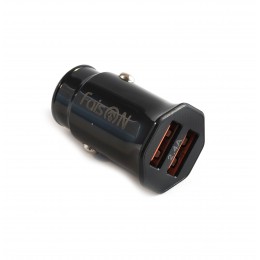 Блок питания автомобильный 2 USB FaisON A-20, EDGE, 2400mA, цвет: чёрный
