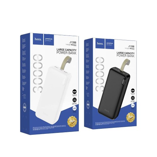 Аккумулятор внешний HOCO J128B, 30000mAh, цвет: белый