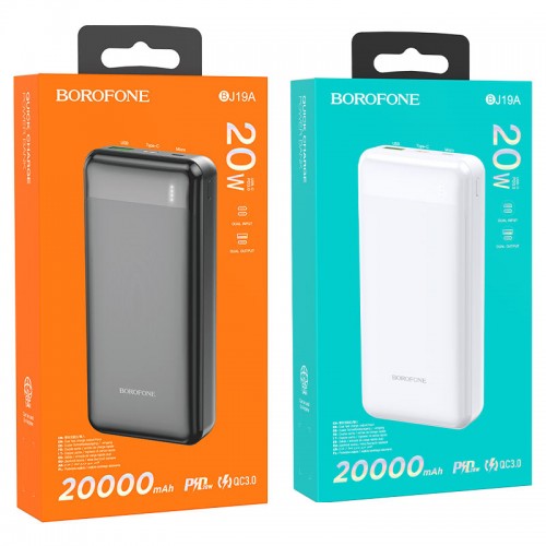 Аккумулятор внешний Borofone BJ19A, 20000mAh, цвет: чёрный