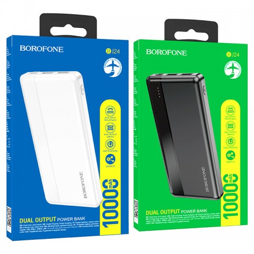 Аккумулятор внешний Borofone BJ24, 10000mAh, цвет: чёрный