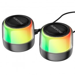 Колонка компьютерная Borofone, BP12, Colorful, Bluetooth, цвет: чёрный
