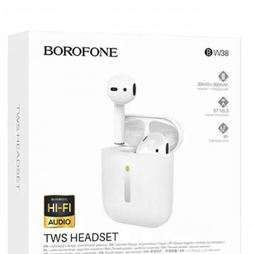 Наушники внутриканальные Borofone BW38, Joy, Bluetooth, цвет: чёрный