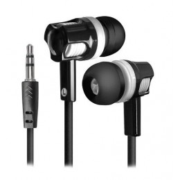 Наушники внутриканальные Defender 609, Basic, Jack 3.5мм, 1.2 м, цвет: чёрный, белая вставка
