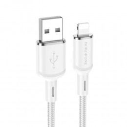 Кабель USB - 8 pin Borofone BX90, 1.0м, 2.4A, цвет: белый