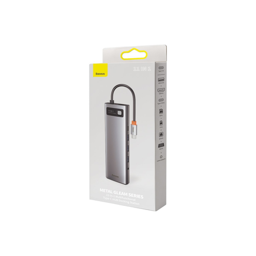 USB-концентратор Baseus Metal Gleam, 5 гнезд, серый Type-C
