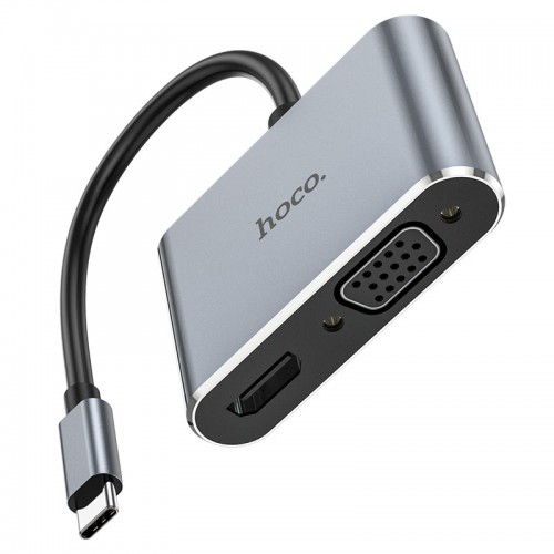 USB-концентратор HOCO HB29, Easy, 2 гнезда, цвет: серый