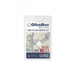 Флеш-накопитель 16Gb OltraMax 70, USB 2.0, пластик, белый