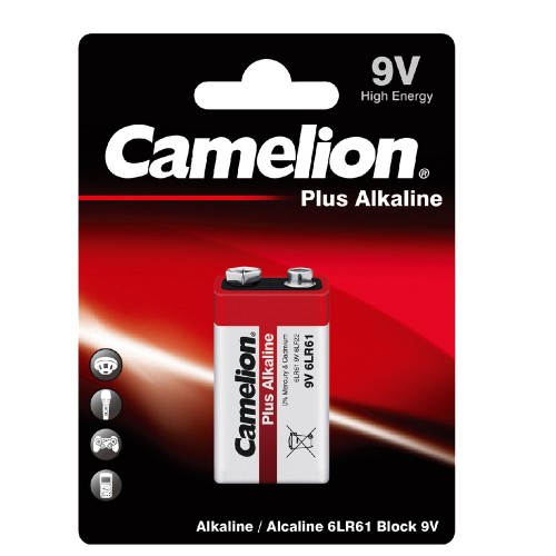 Батарейка Крона Camelion 6LR61-1BL, Plus Alkaline, 9В, (1/12/192)