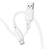 Кабель USB Type-C Borofone BX94 Crystal Color, 1.0м, 3.0A, белый
