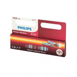 Батарейка AAA Philips LR03-12BL Power, 1.5B, (12/240/39360), (арт.Б0064681)