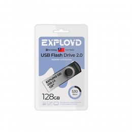 Флеш-накопитель 128Gb Exployd 530, USB 2.0, пластик, чёрный