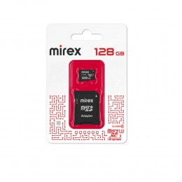 Карта памяти microSDXC 128Gb Mirex, Class10, UHS-I 90Mb/s, с адаптером