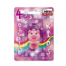 Флеш-накопитель 4Gb Mirex PIG, USB 2.0, пластик, розовый