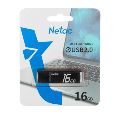 Флеш-накопитель 16Gb Netac U351, USB 2.0, металл, чёрный