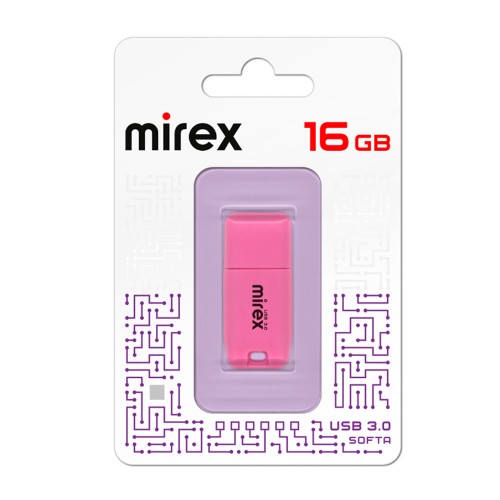 Флеш-накопитель 16Gb Mirex SOFTA, USB 3.0, пластик, розовый