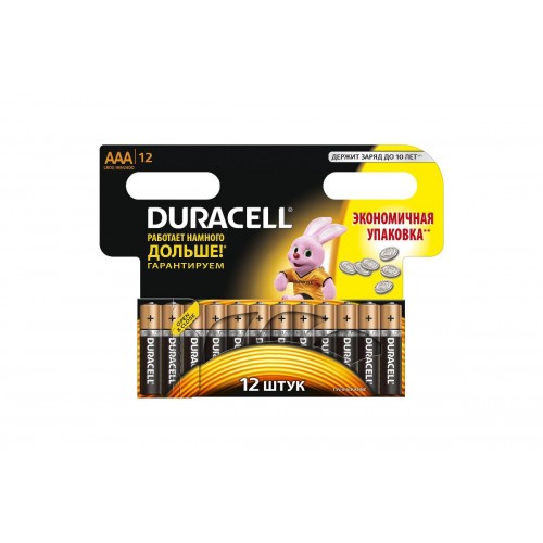 Батарейка AAA Duracell LR03-12BL Basic, 1.5В, (12/144)