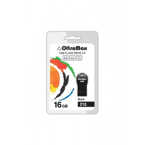 Флеш-накопитель 16Gb OltraMax 210, USB 2.0, пластик, чёрный