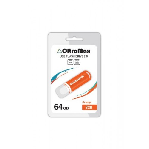 Флеш-накопитель 64Gb OltraMax 230, USB 2.0, пластик, оранжевый