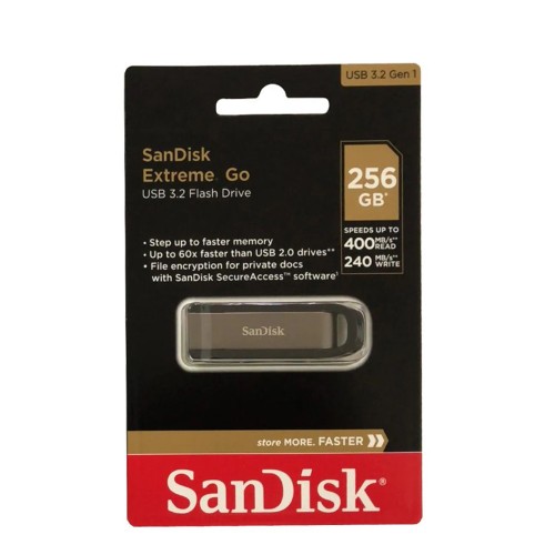 Флеш-накопитель 256Gb SanDisk Extreme GO, USB 3.2, пластик, чёрный