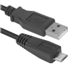 Кабель USB - микро USB Defender USB08-06, 1.8 м, 2.1A, цвет: чёрный