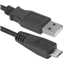 Кабель USB - микро USB Defender USB08-06, 1.8 м, 2.1A, цвет: чёрный