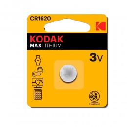 Батарейка Kodak CR1620-1BL, 3В, Li, (1/60/240)