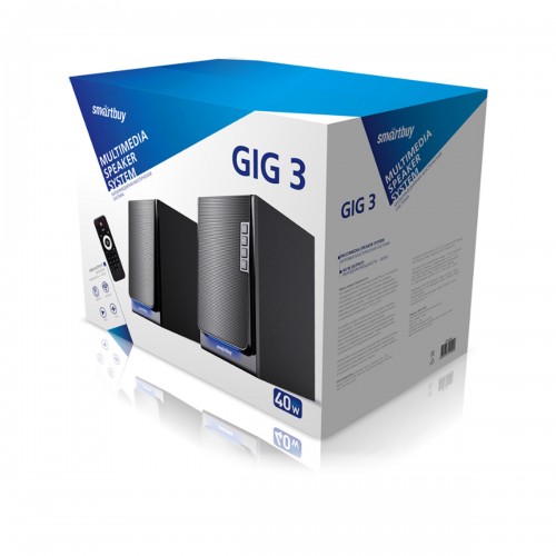 Колонка акустическая SmartBuy, GIG 3, 2.0, Bluetooth, цвет: чёрный